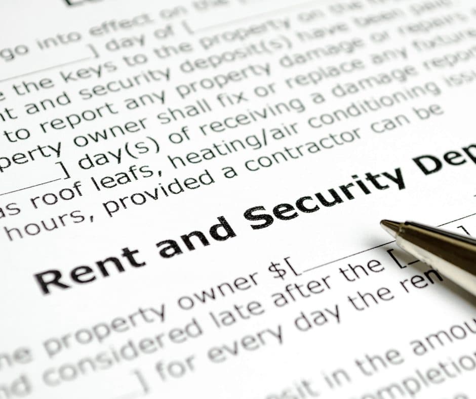Security deposit funds and lease paperwork